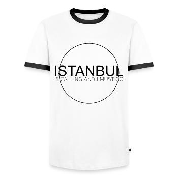 istanbul - Männer Kontrast-T-Shirt - Weiß/Schwarz - Vorne - AI Model Female 172 light (172cm) & AI Model Male 178 dark (178cm)