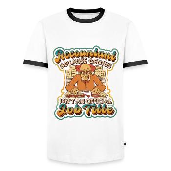 Accountant genius is not an official - Men's Ringer Shirt - white/black - Front - AI Model Female 172 light (172cm) & AI Model Male 178 dark (178cm)