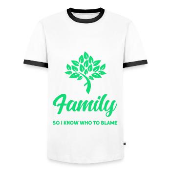 Family History Genealogist Family Tree Geschen - Men's Ringer Shirt - white/black - Front - AI Model Female 172 light (172cm) & AI Model Male 178 dark (178cm)