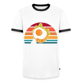 Food lovers Arepas Colombian Arepa Geshe - Men's Ringer Shirt - white/black - Front - AI Model Female 172 light (172cm) & AI Model Male 178 dark (178cm)