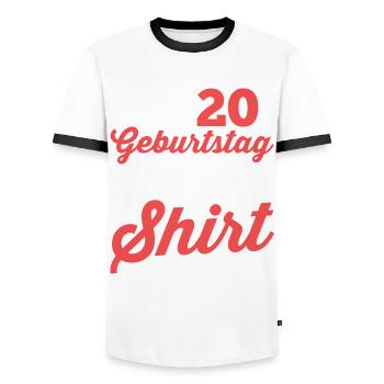 Zwanzig 20 Jahre Zwanzigster Geburtstag - Männer Kontrast-T-Shirt - Weiß/Schwarz - Vorne - AI Model Female 172 light (172cm) & AI Model Male 178 dark (178cm)