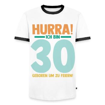 Dreißig 30 Jahre Dreißigster Geburtstag - Männer Kontrast-T-Shirt - Weiß/Schwarz - Vorne - AI Model Female 172 light (172cm) & AI Model Male 178 dark (178cm)