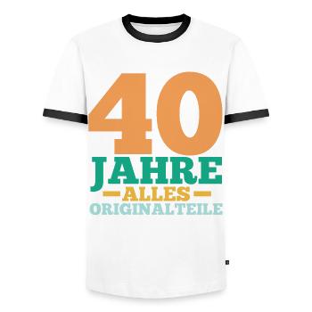Vierzig 40 Jahre Vierzigster Geburtstag - Männer Kontrast-T-Shirt - Weiß/Schwarz - Vorne - AI Model Female 172 light (172cm) & AI Model Male 178 dark (178cm)