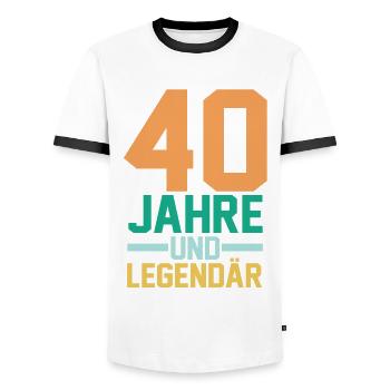Vierzig 40 Jahre Vierzigster Geburtstag - Männer Kontrast-T-Shirt - Weiß/Schwarz - Vorne - AI Model Female 172 light (172cm) & AI Model Male 178 dark (178cm)