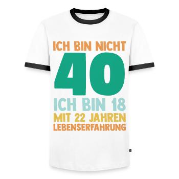 Vierzig 40 Jahre Vierzigster Geburtstag - Männer Kontrast-T-Shirt - Weiß/Schwarz - Vorne - AI Model Female 172 light (172cm) & AI Model Male 178 dark (178cm)