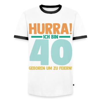 Vierzig 40 Jahre Vierzigster Geburtstag - Männer Kontrast-T-Shirt - Weiß/Schwarz - Vorne - AI Model Female 172 light (172cm) & AI Model Male 178 dark (178cm)