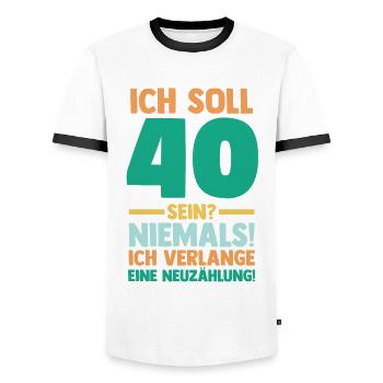 Vierzig 40 Jahre Vierzigster Geburtstag - Männer Kontrast-T-Shirt - Weiß/Schwarz - Vorne - AI Model Female 172 light (172cm) & AI Model Male 178 dark (178cm)