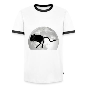 Gerbil Moon Racing Rat Gerbil - Men's Ringer Shirt - white/black - Front - AI Model Female 172 light (172cm) & AI Model Male 178 dark (178cm)