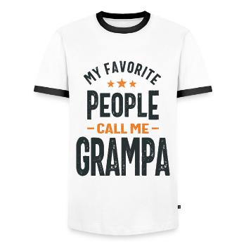 My Favorite People Call Me Grampa - Dad Grandpa - Men's Ringer Shirt - white/black - Front - AI Model Female 172 light (172cm) & AI Model Male 178 dark (178cm)