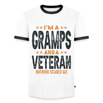 I'm a Gramps and a Veteran - Dad Grandpa - Men's Ringer Shirt - white/black - Front - AI Model Female 172 light (172cm) & AI Model Male 178 dark (178cm)