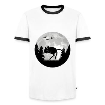 Gerbil Moon Racing Rat Gerbil - Men's Ringer Shirt - white/black - Front - AI Model Female 172 light (172cm) & AI Model Male 178 dark (178cm)