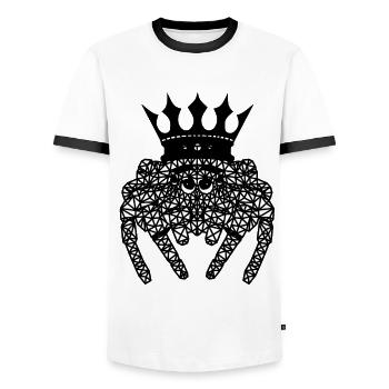 Polygon Spinne König Haustiere Spinnen Fantasy - Männer Kontrast-T-Shirt - Weiß/Schwarz - Vorne - AI Model Female 172 light (172cm) & AI Model Male 178 dark (178cm)