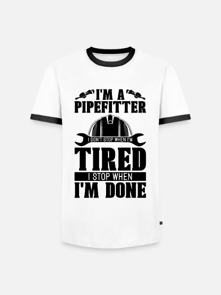 Jeg er rørlægger, jeg bygger ikke rørlæggere - Herre kontrast-T-shirt - hvid/sort