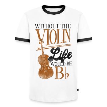Violon Violoniste Pun Vintage - T-shirt contrasté Homme - blanc/noir - Devant - AI Model Female 172 light (172cm) & AI Model Male 178 dark (178cm)