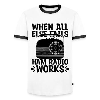 When All Else Fails Radio Sport Ham Radio Operator - Männer Kontrast-T-Shirt - Weiß/Schwarz - Vorne - AI Model Female 172 light (172cm) & AI Model Male 178 dark (178cm)