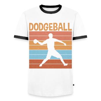 Joueur de ballon chasseur rétro canard, plongeon, plongée - T-shirt contrasté Homme - blanc/noir - Devant - AI Model Female 172 light (172cm) & AI Model Male 178 dark (178cm)