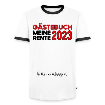 Ruhestand Rente Pension Renteneintritt Abschied - Männer Kontrast-T-Shirt - Weiß/Schwarz - Vorne - AI Model Female 172 light (172cm) & AI Model Male 178 dark (178cm)