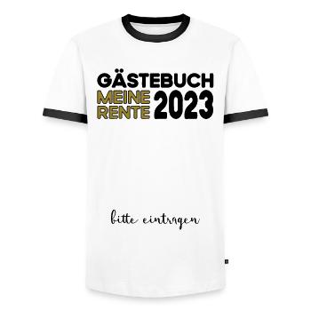 Ruhestand Rente Pension Renteneintritt Abschied - Männer Kontrast-T-Shirt - Weiß/Schwarz - Vorne - AI Model Female 172 light (172cm) & AI Model Male 178 dark (178cm)