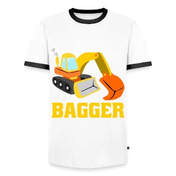 Bagger lustig Baustelle Baggerfahrer - Männer Kontrast-T-Shirt - Weiß/Schwarz - Vorne - AI Model Female 172 light (172cm) & AI Model Male 178 dark (178cm)