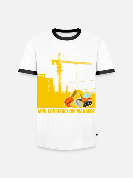 Bagger Baustelle Bauleiter Baggerfahrer - Männer Kontrast-T-Shirt - Weiß/Schwarz
