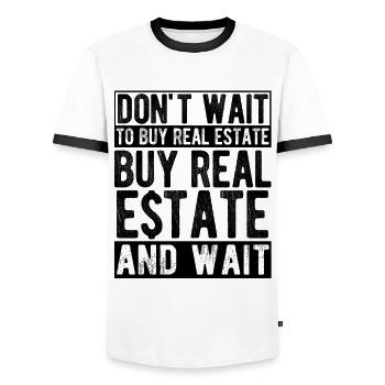 Immobilien-Händler Für Immobilien-Makler - Männer Kontrast-T-Shirt - Weiß/Schwarz - Vorne - AI Model Female 172 light (172cm) & AI Model Male 178 dark (178cm)