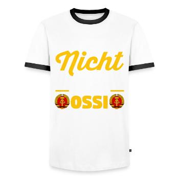 Ostdeutschland Ossi Deutschland DDR - Männer Kontrast-T-Shirt - Weiß/Schwarz - Vorne - AI Model Female 172 light (172cm) & AI Model Male 178 dark (178cm)