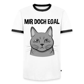Katze Freches Kätzchen Lustiger Spruch Geschenk - Männer Kontrast-T-Shirt - Weiß/Schwarz - Vorne - AI Model Female 172 light (172cm) & AI Model Male 178 dark (178cm)