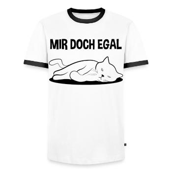 Katze Freches Kätzchen Lustiger Spruch Geschenk - Männer Kontrast-T-Shirt - Weiß/Schwarz - Vorne - AI Model Female 172 light (172cm) & AI Model Male 178 dark (178cm)