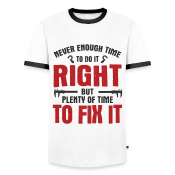 Maschinen-Bediener Maschinenführer Machinist - Männer Kontrast-T-Shirt - Weiß/Schwarz - Vorne - AI Model Female 172 light (172cm) & AI Model Male 178 dark (178cm)