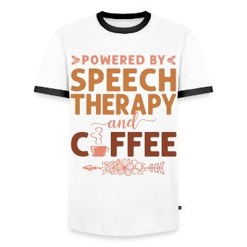 Speech Therapist Therapy Assistant - Men's Ringer Shirt - white/black - Front - AI Model Female 172 light (172cm) & AI Model Male 178 dark (178cm)
