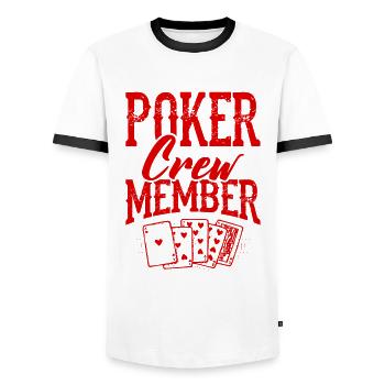Membre de l’équipage de poker - T-shirt contrasté Homme - blanc/noir - Devant - AI Model Female 172 light (172cm) & AI Model Male 178 dark (178cm)