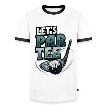 Lets Par Tee Golfer Funny Golf Club - Männer Kontrast-T-Shirt - Weiß/Schwarz - Vorne - AI Model Female 172 light (172cm) & AI Model Male 178 dark (178cm)
