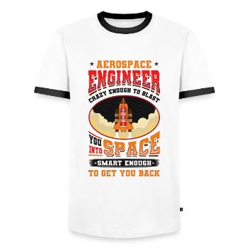 Aerospace Engineer - Men's Ringer Shirt - white/black - Front - AI Model Female 172 light (172cm) & AI Model Male 178 dark (178cm)