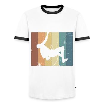 Klettern Bouldern - Männer Kontrast-T-Shirt - Weiß/Schwarz - Vorne - AI Model Female 172 light (172cm) & AI Model Male 178 dark (178cm)