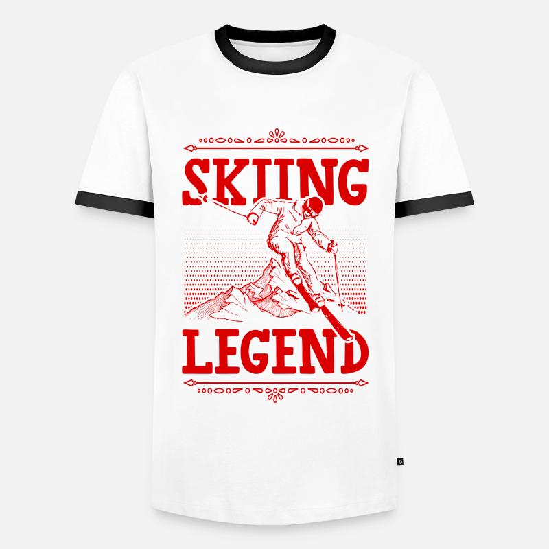 Ski Legend - Men's Ringer Shirt - white/black