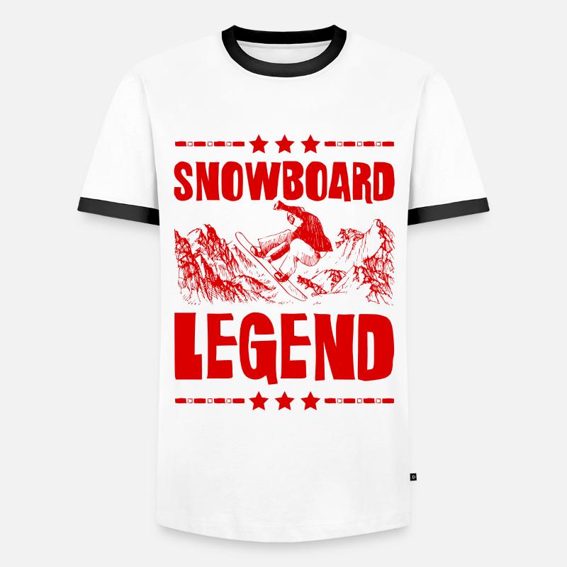 Snowboard Legend - Men's Ringer Shirt - white/black