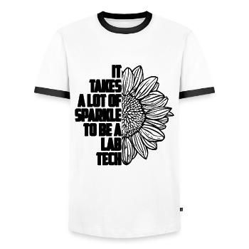 It Take A Lot Lab Scientist Laboratory Technician - Männer Kontrast-T-Shirt - Weiß/Schwarz - Vorne - AI Model Female 172 light (172cm) & AI Model Male 178 dark (178cm)