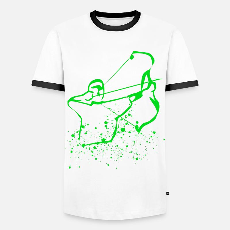 Compound bow 3D archery - Men's Ringer Shirt - white/black