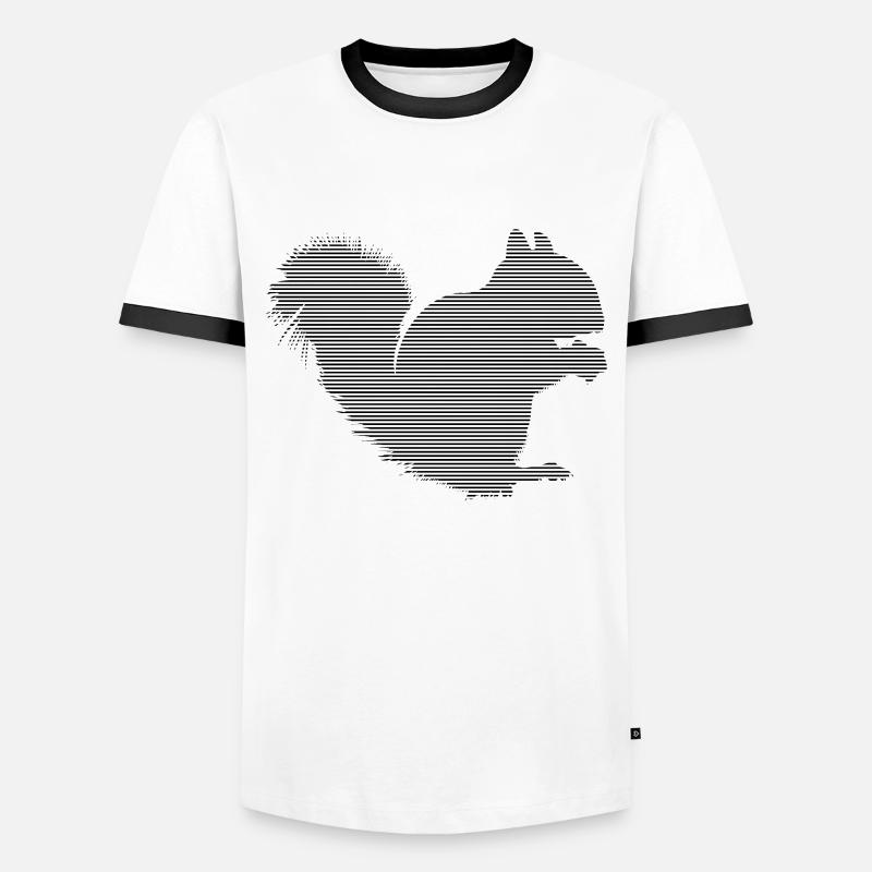 Eichhörnchen - Männer Kontrast-T-Shirt - Weiß/Schwarz