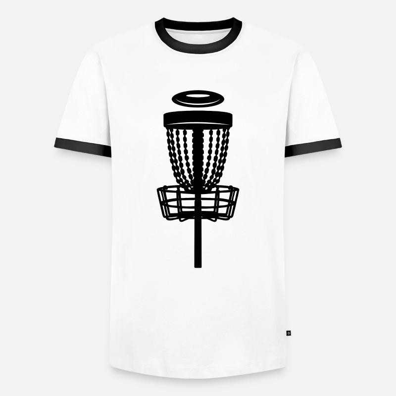 Disc Golf Player - Men's Ringer Shirt - white/black