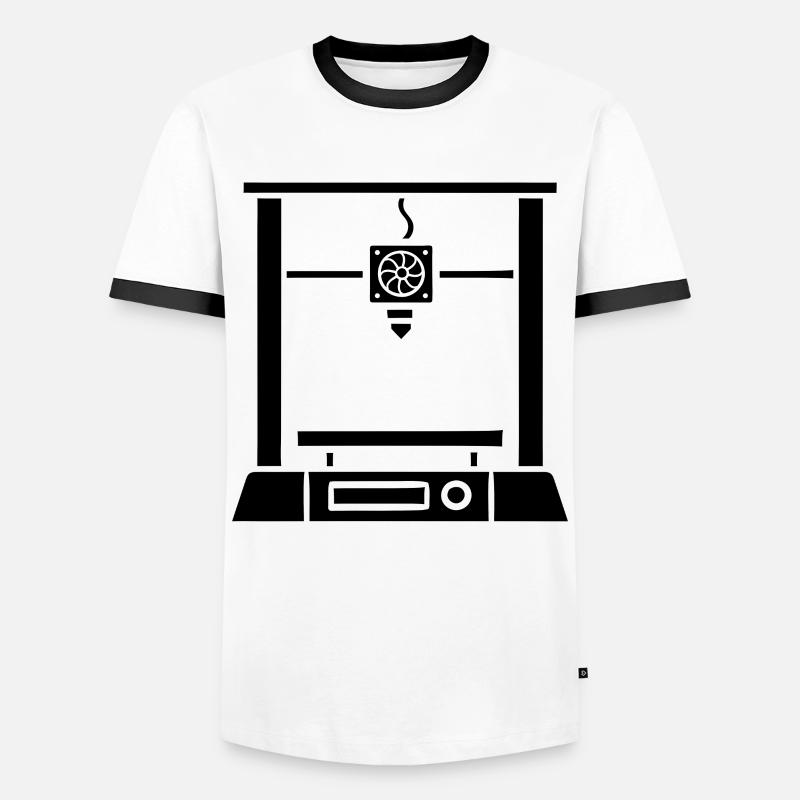 3D printing 3D printer - Men's Ringer Shirt - white/black