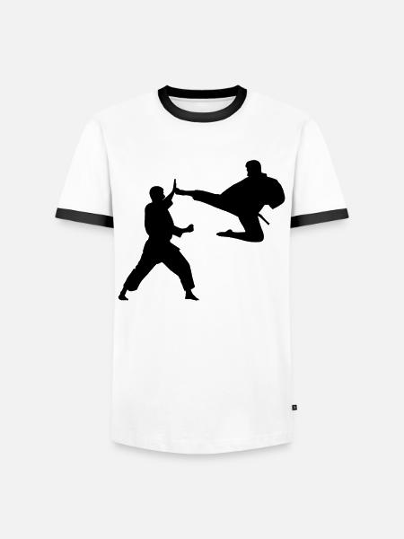 Karate MMA - Männer Kontrast-T-Shirt - Weiß/Schwarz