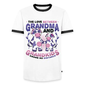 Auf Wiedersehen Und Abschied, Umzugsgroßmutter - Männer Kontrast-T-Shirt - Weiß/Schwarz - Vorne - AI Model Female 172 light (172cm) & AI Model Male 178 dark (178cm)