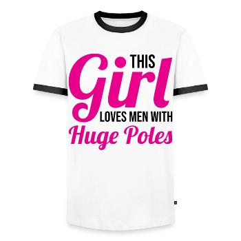 Fun Pole Vault Pole Vault Pole Vault - Men's Ringer Shirt - white/black - Front - AI Model Female 172 light (172cm) & AI Model Male 178 dark (178cm)