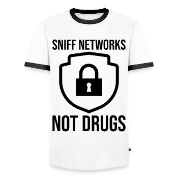 Cybersécurité Sécurité informatique Cybersécurité - T-shirt contrasté Homme - blanc/noir - Devant - AI Model Female 172 light (172cm) & AI Model Male 178 dark (178cm)