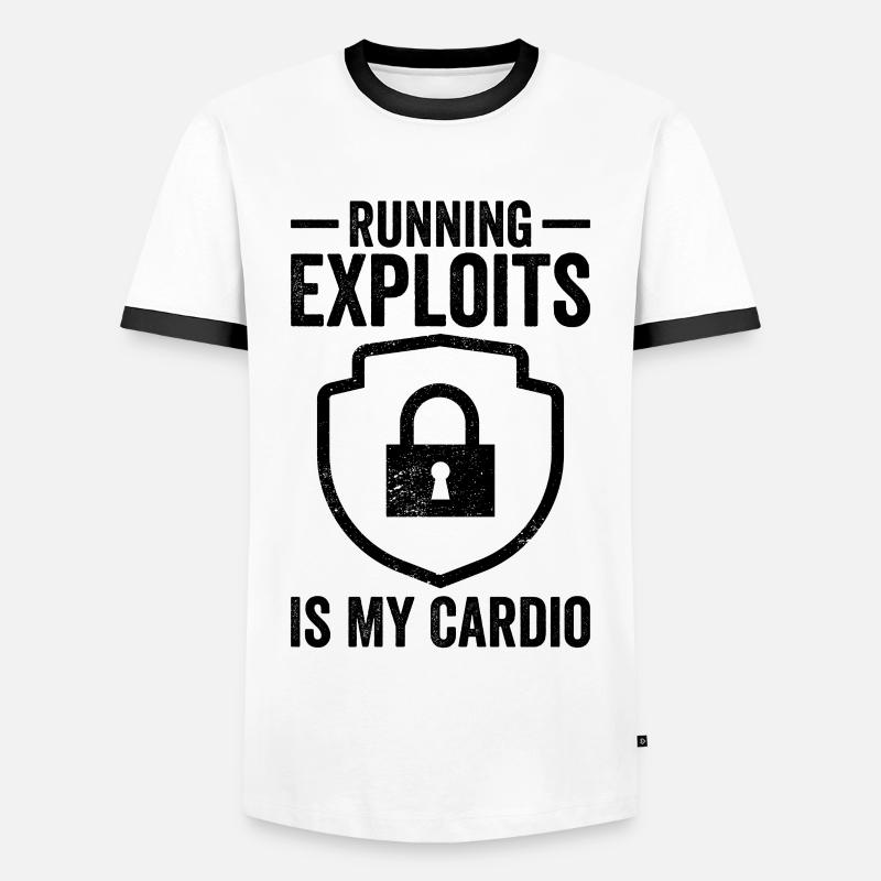 Cybersecurity Computersicherheit Cybersecurity - Männer Kontrast-T-Shirt - Weiß/Schwarz