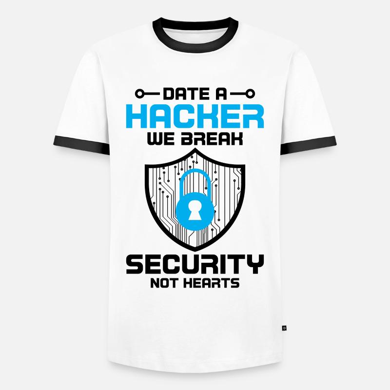 Cybersecurity Computersicherheit Cybersecurity - Männer Kontrast-T-Shirt - Weiß/Schwarz