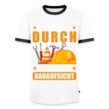 Lasst Mich Durch Ich Bin Die Bauaufsicht - Männer Kontrast-T-Shirt - Weiß/Schwarz - Vorne - AI Model Female 172 light (172cm) & AI Model Male 178 dark (178cm)