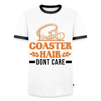 Coaster Hair Dont care Roller Coaster Roller Coaster - T-shirt contrasté Homme - blanc/noir - Devant - AI Model Female 172 light (172cm) & AI Model Male 178 dark (178cm)