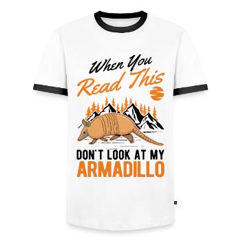 Armadillo Geschenk Gürteltier - Männer Kontrast-T-Shirt - Weiß/Schwarz - Vorne - AI Model Female 172 light (172cm) & AI Model Male 178 dark (178cm)